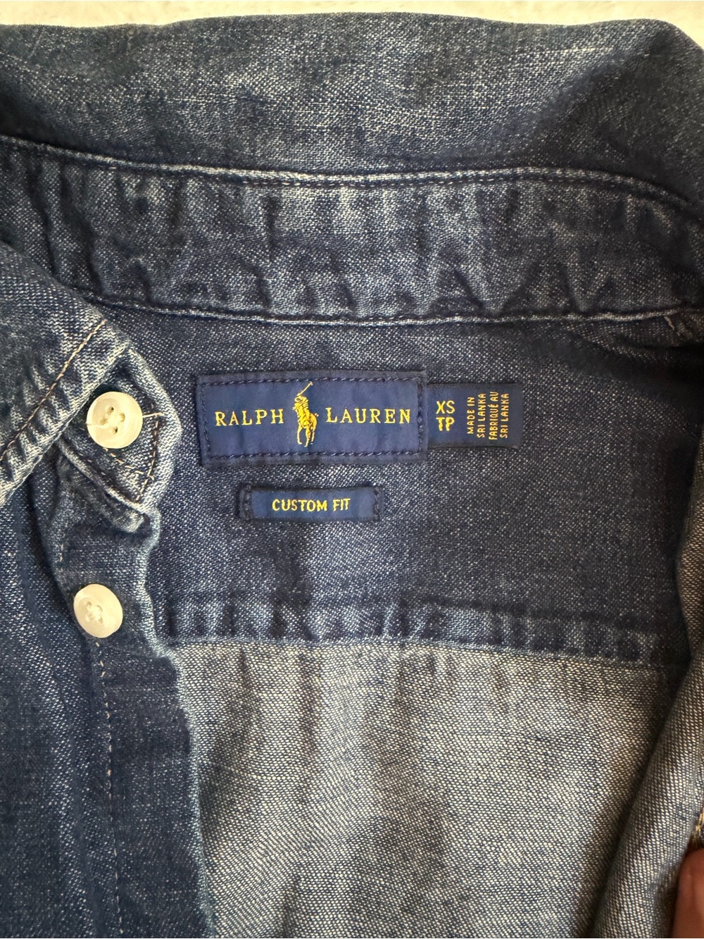 Ralph Lauren Denim Button-Up Shirt in Dark Blue - Picture 6 of 7